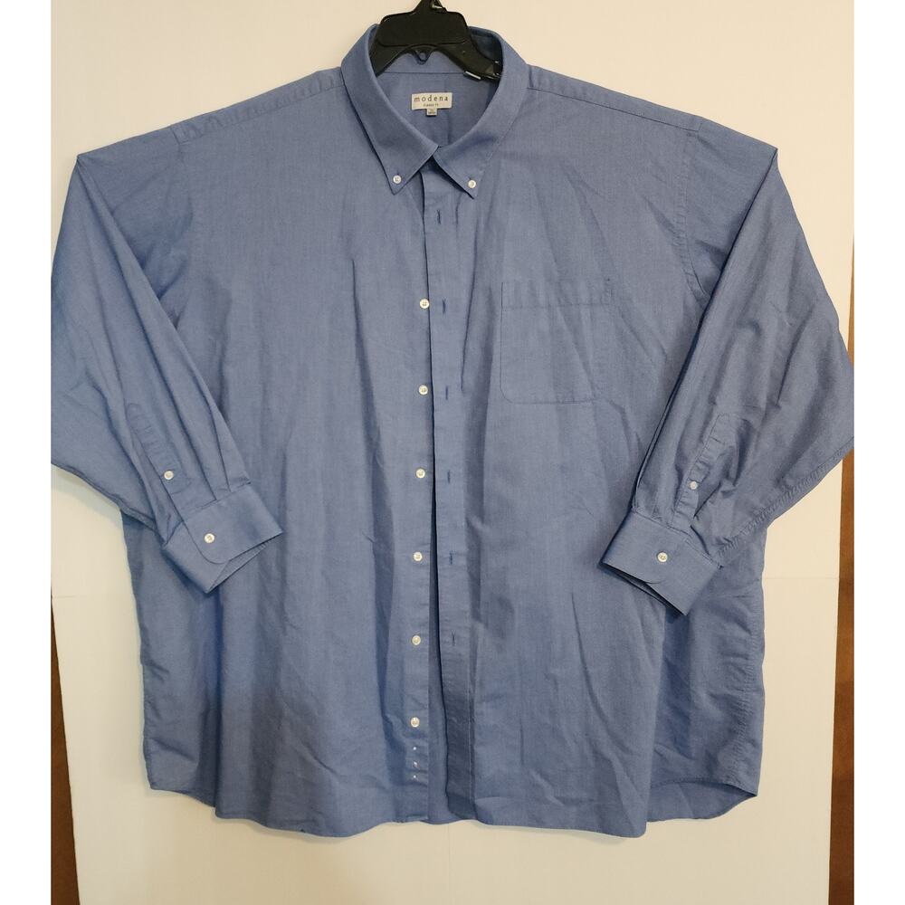 Modena Mens Classic Fit Long Sleeve‎ Dress Shirt Blue 22 36/37  5XL Big and Tall